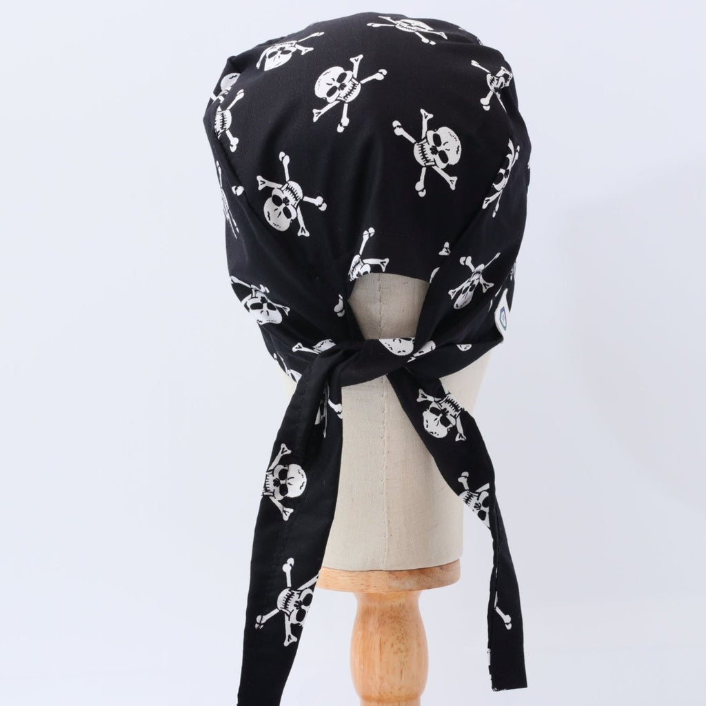 Pirate Skulls Classic Black + White Scrub Cap