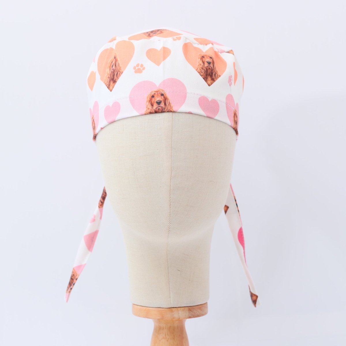 Cocker Spaniel Dogs Hearts White Scrub Cap