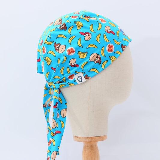 Games DK Donkey Kong Bananas Blue Scrub Cap