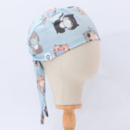 Cats in Face Masks scrub cap pattern detail on mannequin