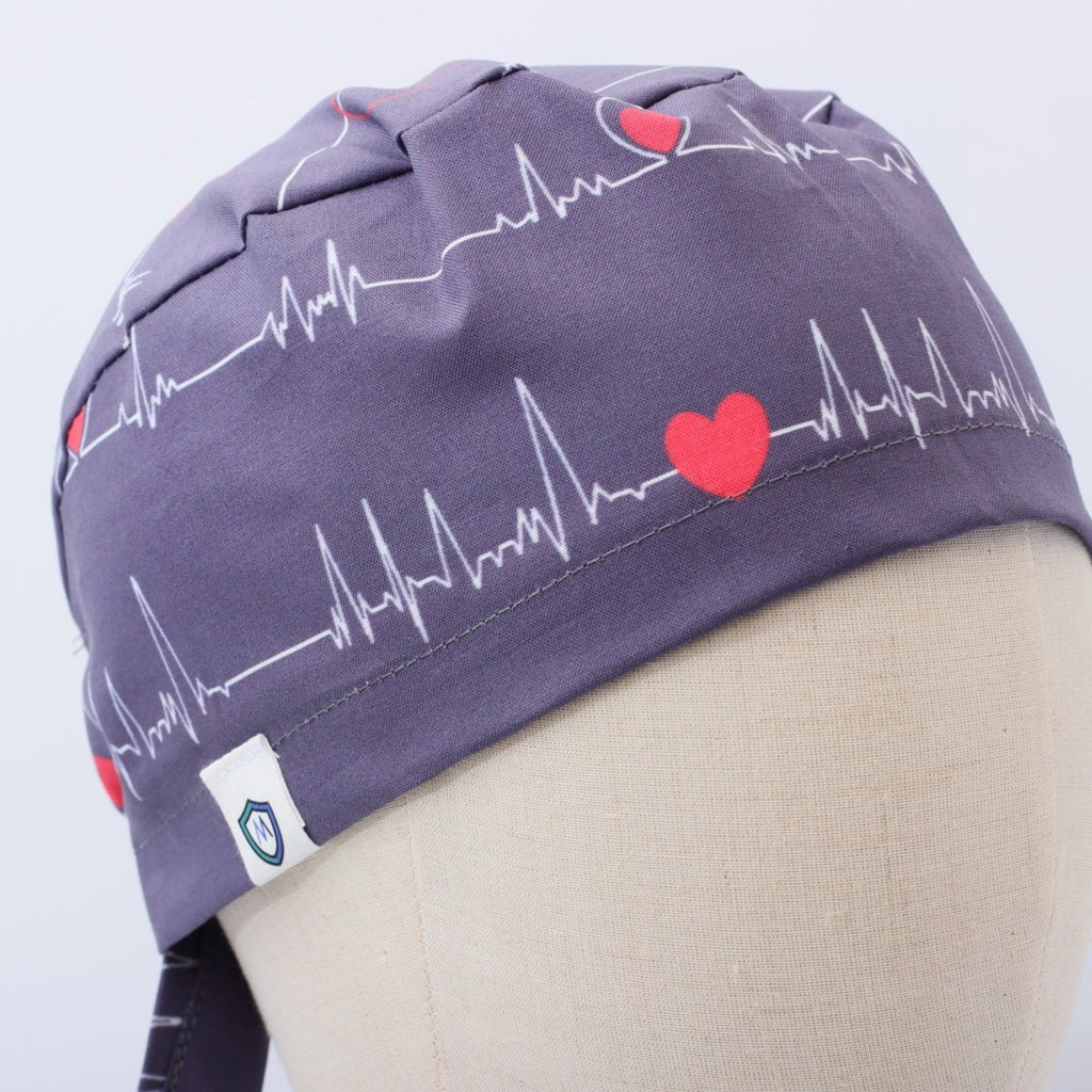 EKG Heart Monitor #2 Navy Scrub Cap