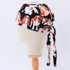 Cavalier King Charles Spaniels Dogs scrub cap shown on mannequin head