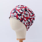 Disney Mickey Mouse On Red scrub cap pattern detail on mannequin