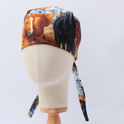 Horses Run Wild Scrub Cap