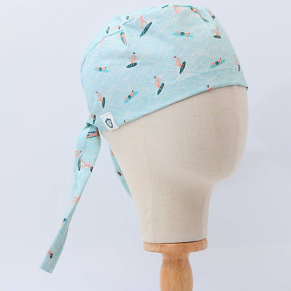 Summer Surfer Waves Scrub Cap