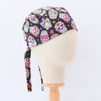Cinco De Mayo Skulls Candy scrub cap shown on mannequin head