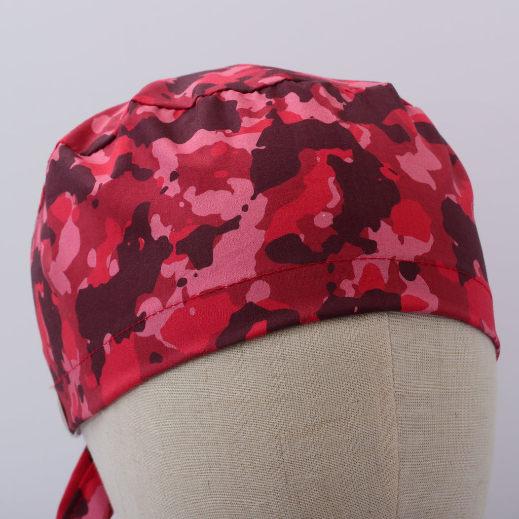 Military Camouflage Red Scrub Cap