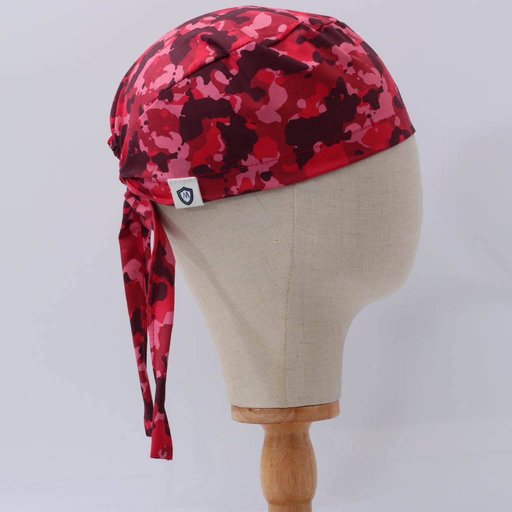 Military Camouflage Red Scrub Cap