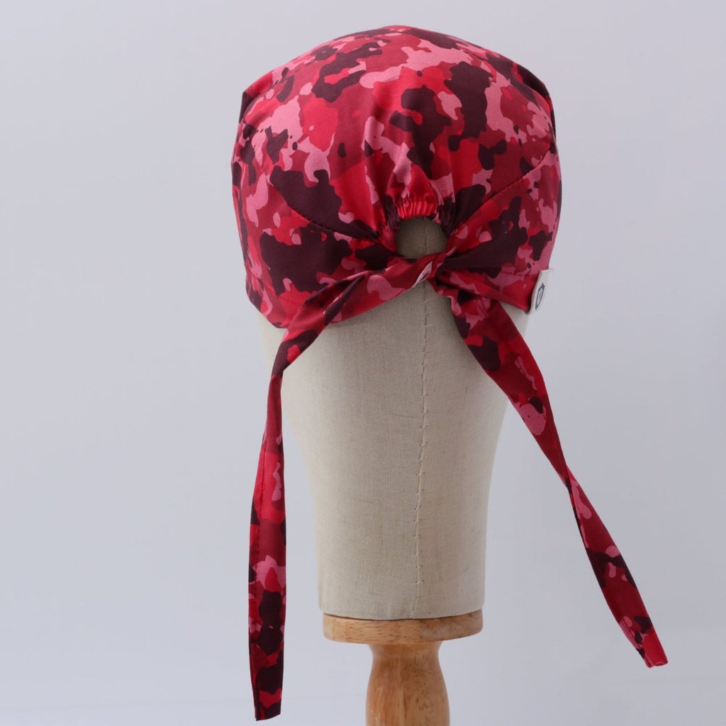 Military Camouflage Red Scrub Cap