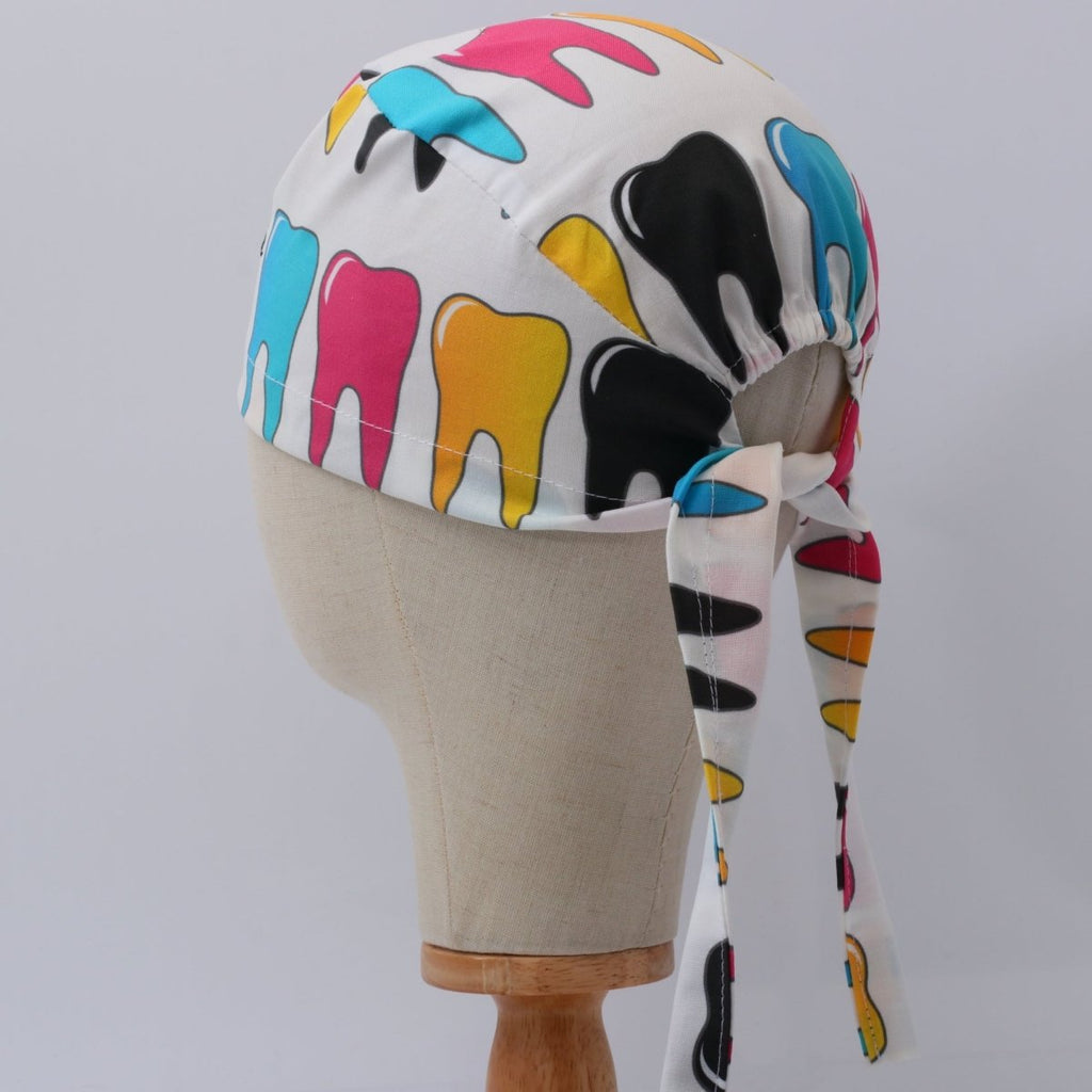 Large Colourful Teeth Scrub Cap