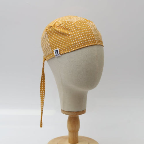 Abstract Lines On Mustard Theatre Scrub Cap