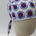 Football Club Rangers FC scrub cap fabric pattern close-up