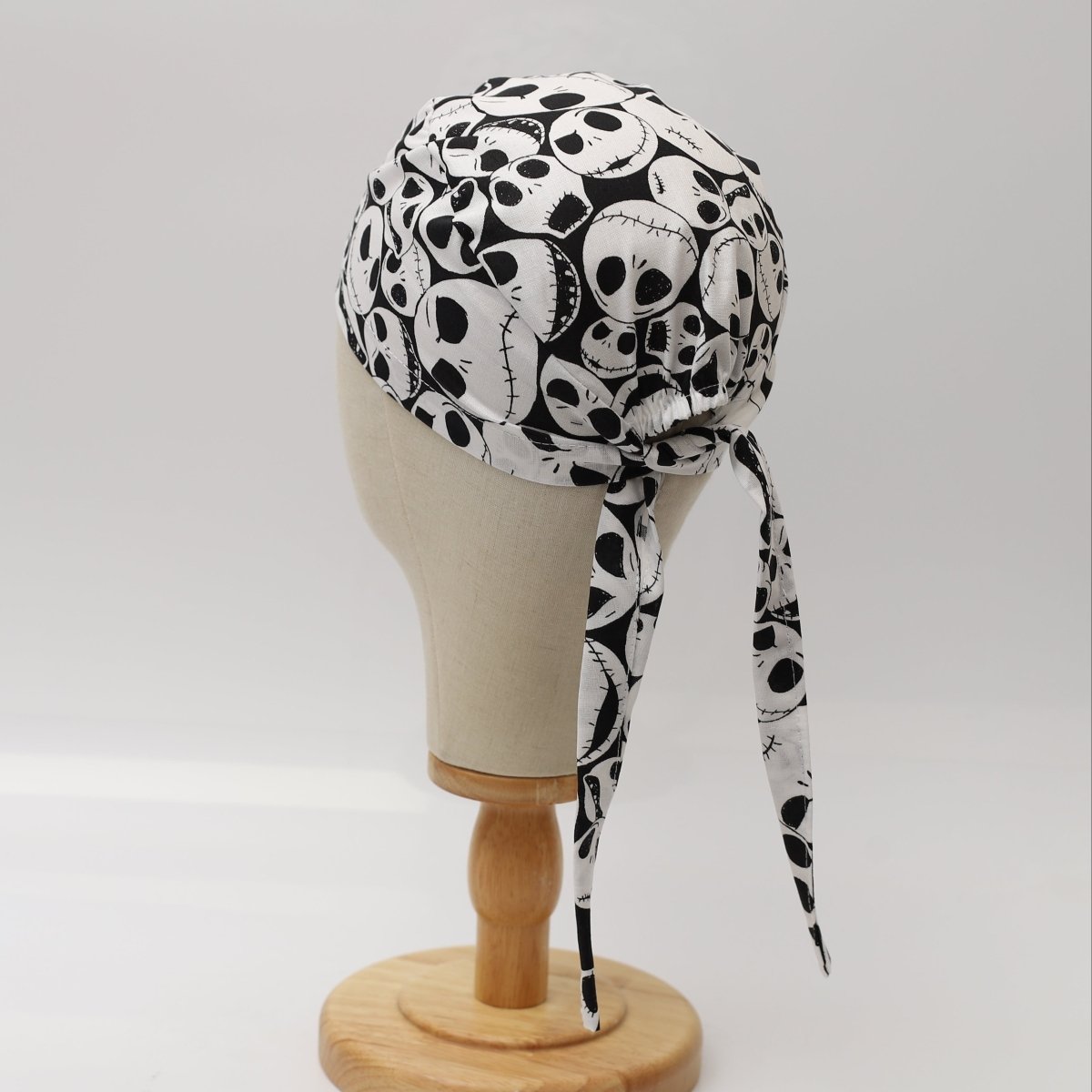 Nightmare Before Christmas Skulls on White Scrub Cap