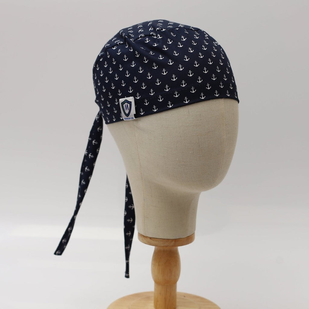 Anchors On Navy Scrub Cap