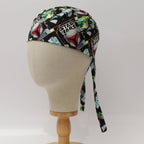Star Wars Boba Fett patterned scrub cap side view showing colorful comic-style design on mannequin head
