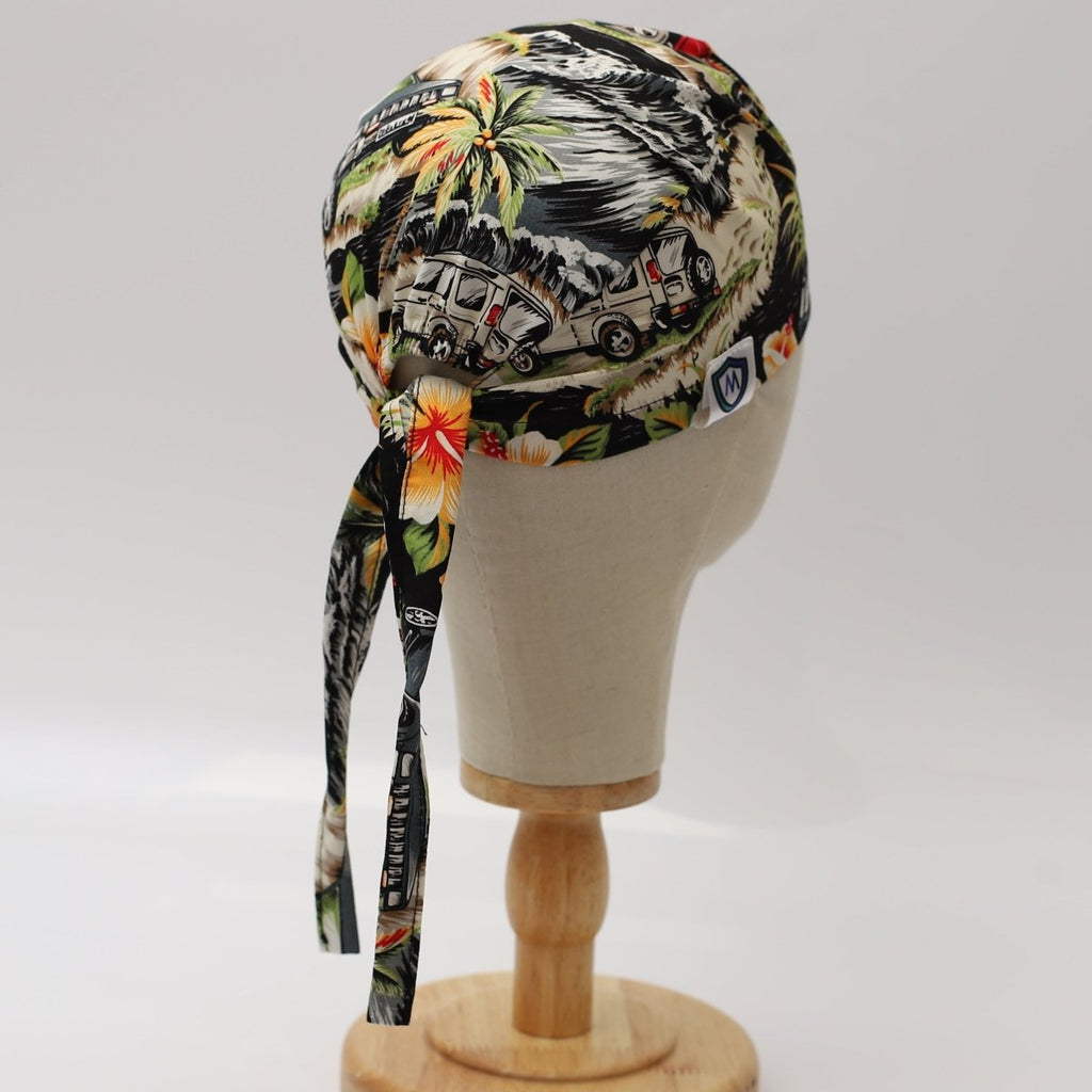 Hawaiian Shirt Cars Jungle Scrub Cap