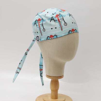 Gorra quirúrgica de EE. UU. con logotipo de caduceo de serpiente azul