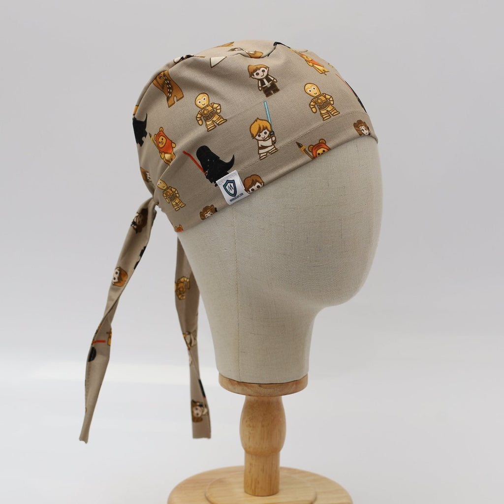 Star Wars on Khaki Beige Kawaii Scrub Cap