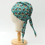 Disney Aladdin Jasmine Heads scrub cap shown on mannequin head
