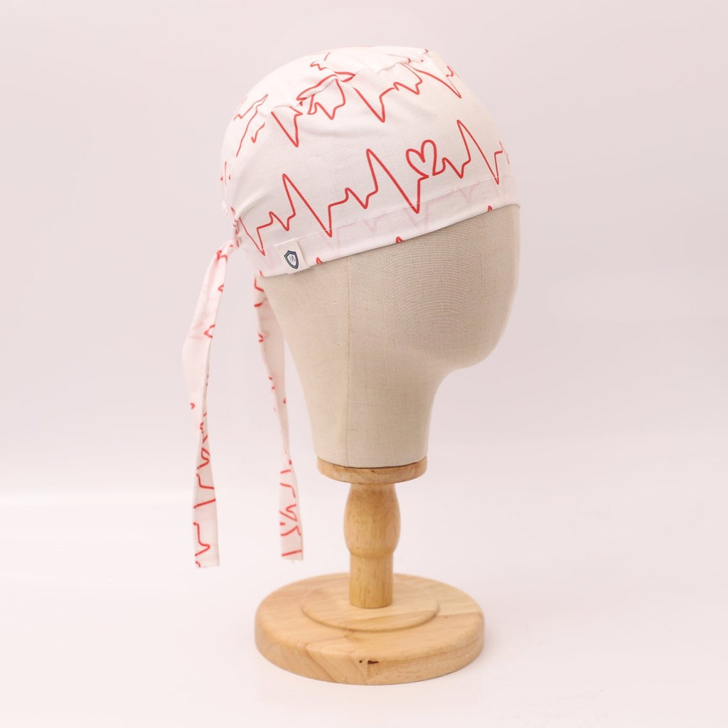 Gorro quirúrgico blanco para monitor cardíaco de ECG n.° 1