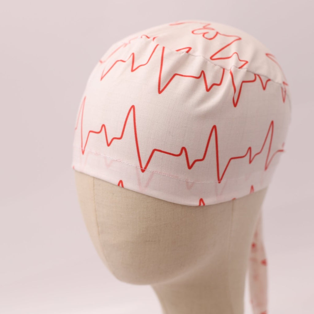 Gorro quirúrgico blanco para monitor cardíaco de ECG n.° 1