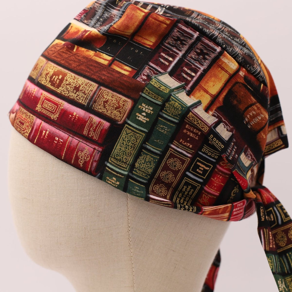 Old Book Library Scrub Cap
