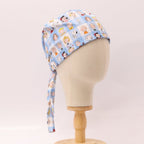 Charlie Brown + Friends In Grid scrub cap pattern detail on mannequin