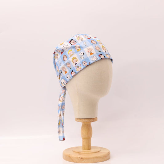 Charlie Brown + Friends In Grid Scrub Cap