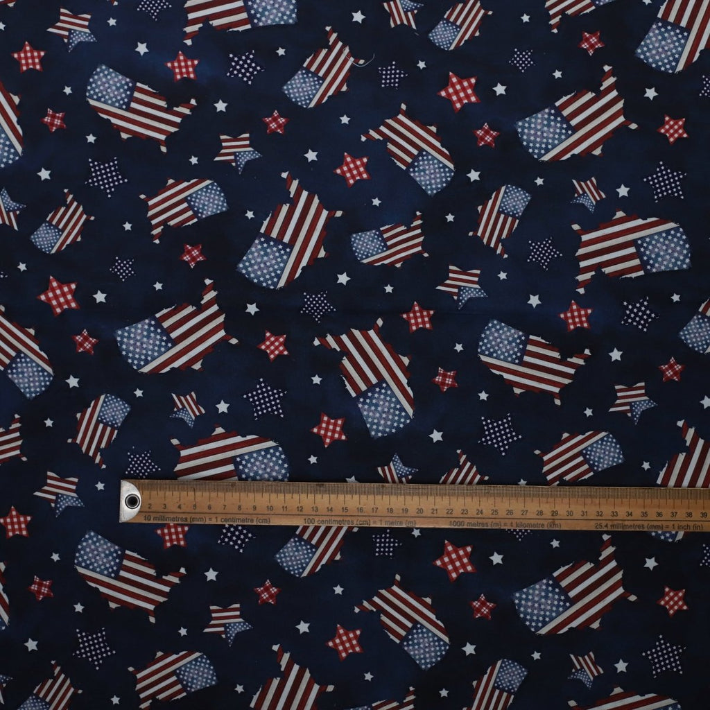 Flag and Map USA Scrub Cap