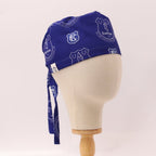 Football Club Everton scrub cap pattern detail on mannequin