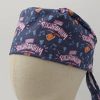 Lets Rock Anaesthesia scrub cap pattern detail on mannequin