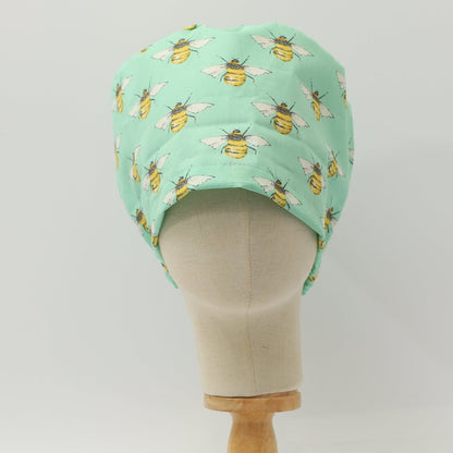 Bees On Teal Scrub Cap