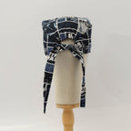 Star Wars Blue scrub cap back view showing tie straps and geometric pattern detail