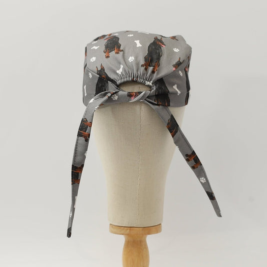 Dobermann Dogs Grey Scrub Cap