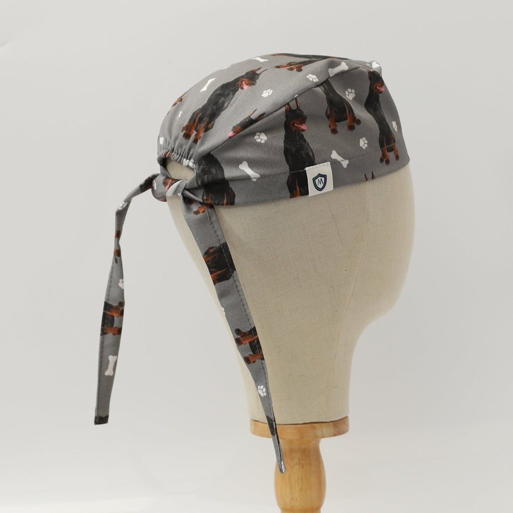 Dobermann Dogs Grey Scrub Cap