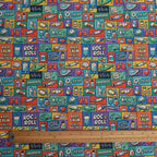Cool Comic Anaesthesia scrub cap pattern shown flat