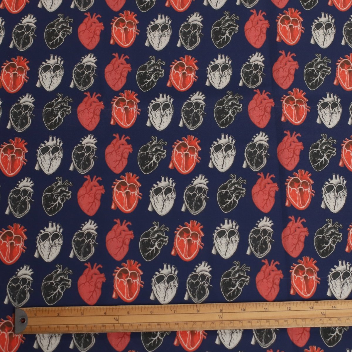Abstract Aligned Anatomical Heart Navy Scrub Cap