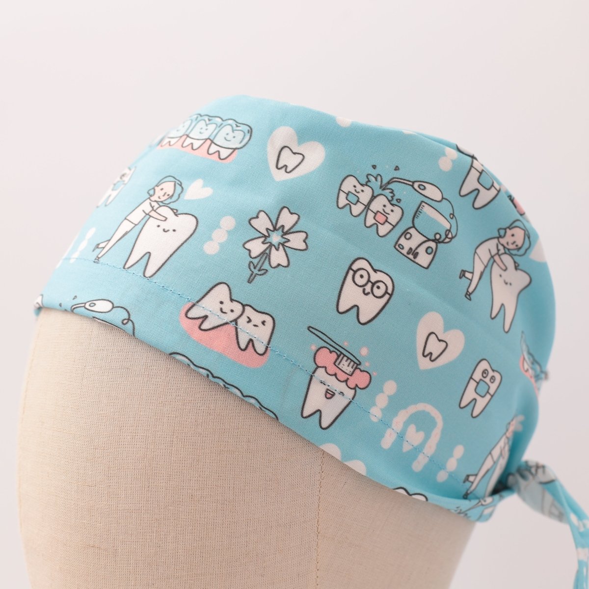 Dental Hygienist Teeth Cleaning Blue Scrub Cap