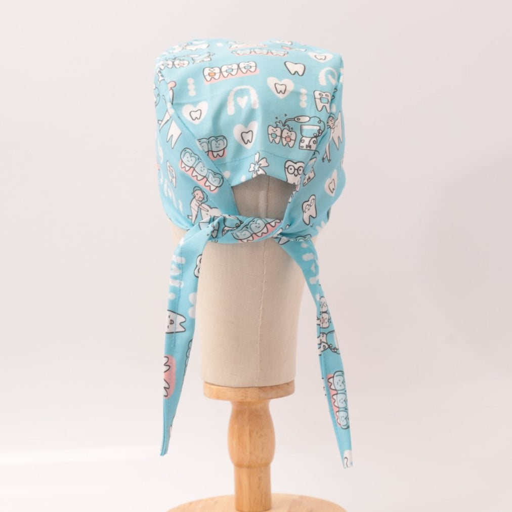 Dental Hygienist Teeth Cleaning Blue Scrub Cap