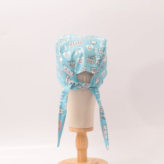 Dental Hygienist Teeth Cleaning Blue Scrub Cap