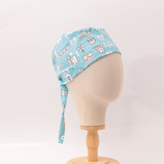 Dental Hygienist Teeth Cleaning Blue Scrub Cap