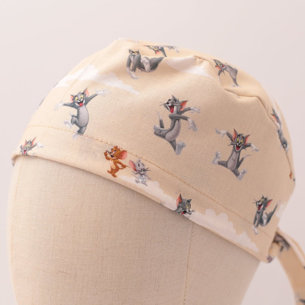 Tom And Jerry Clouds Beige Scrub Cap