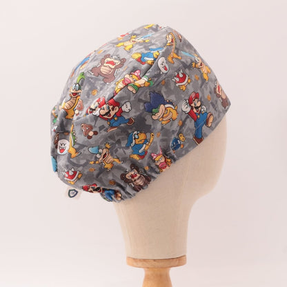 Mario Bowser Grey Scrub Cap