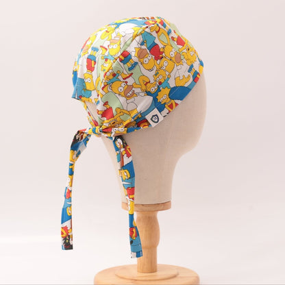 TV Cartoon The Simpsons Family Mashup Crowd Scrub Cap