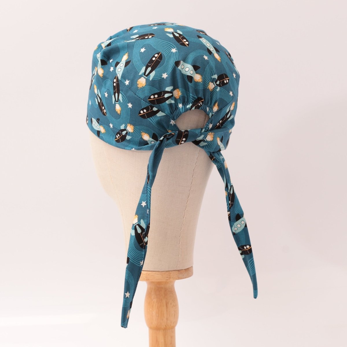 Rockets Spaceships Blue Scrub Cap