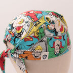 DC Comics Superheroes Colour Comic scrub cap fabric pattern close-up