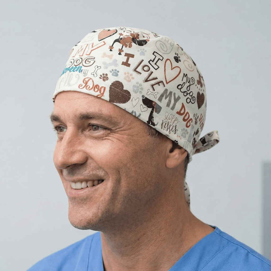 I Love My Dogs Scrub Cap