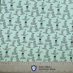 Keep Calm And Blame Anaesthesia fabric pattern detail close-up