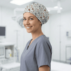 Kitchen Knives scrub cap shown on model