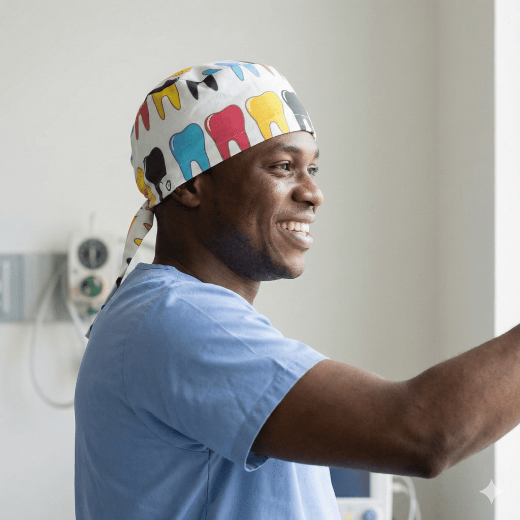 Gorro exfoliante dental grande y colorido